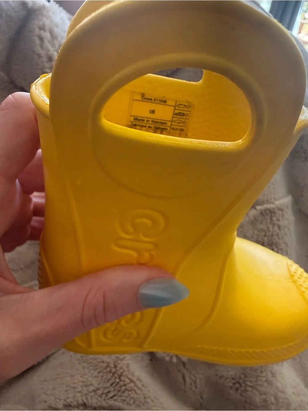 CROCS Kids Yellow Handle Pull-On Rain Boots